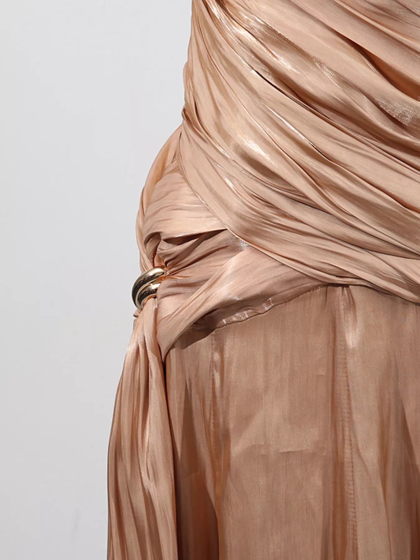 Trendsi Halter Neck Ruched Maxi Dress -