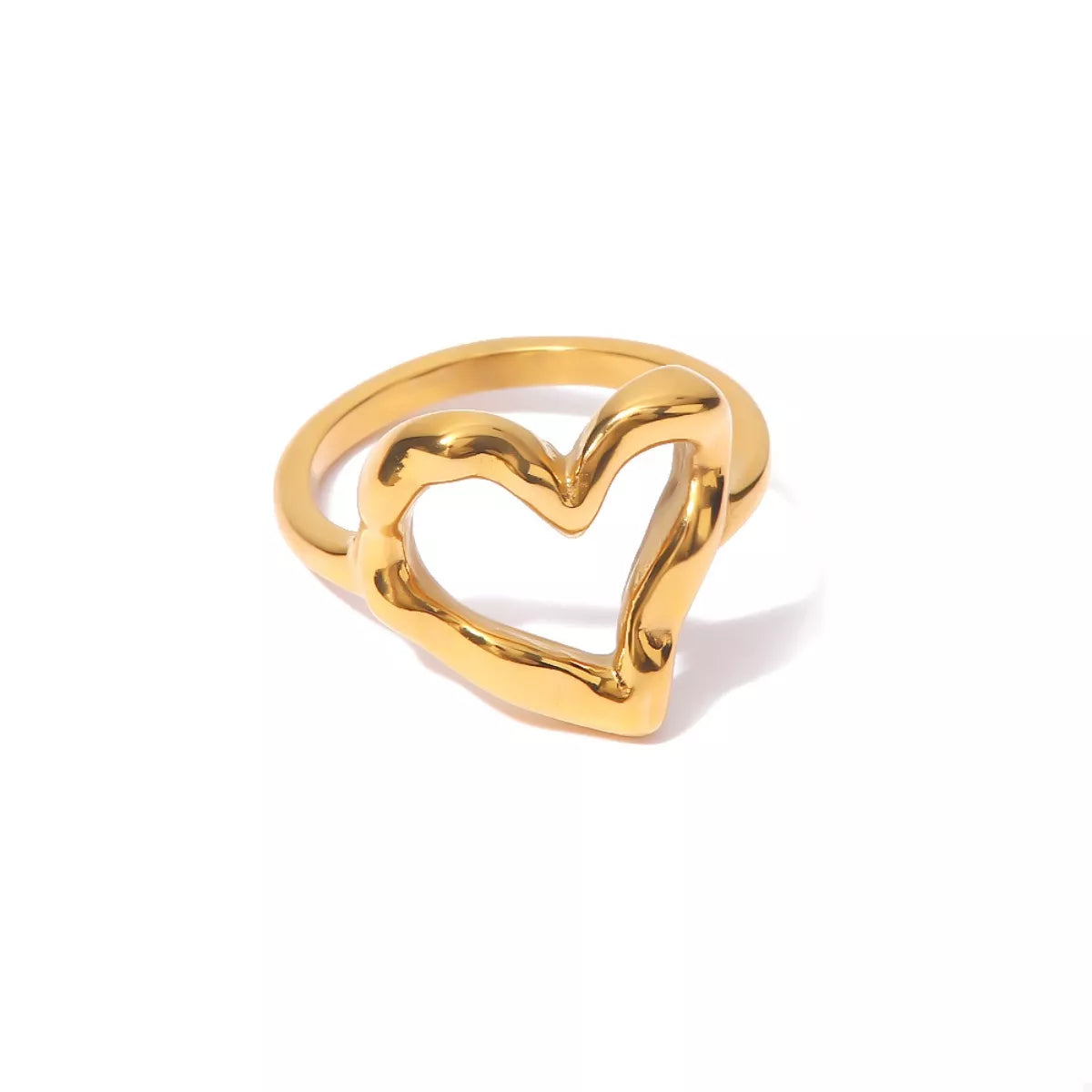Trendsi 18K Gold-Plated Heart Ring -