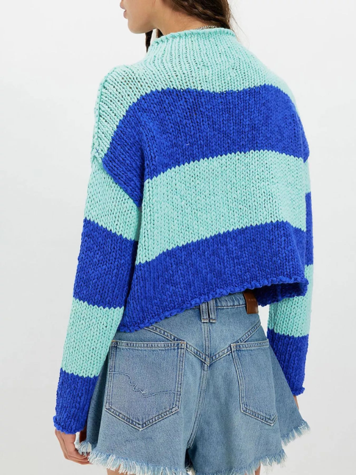 Trendsi Chunky Knit Striped Sweater -