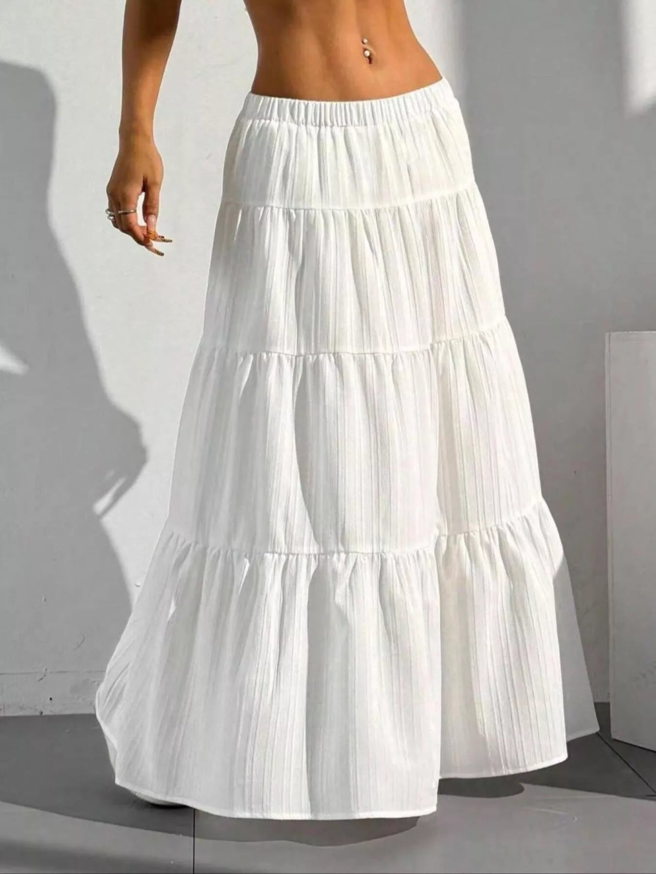 Trendsi Flowy Tiered Maxi Skirt -