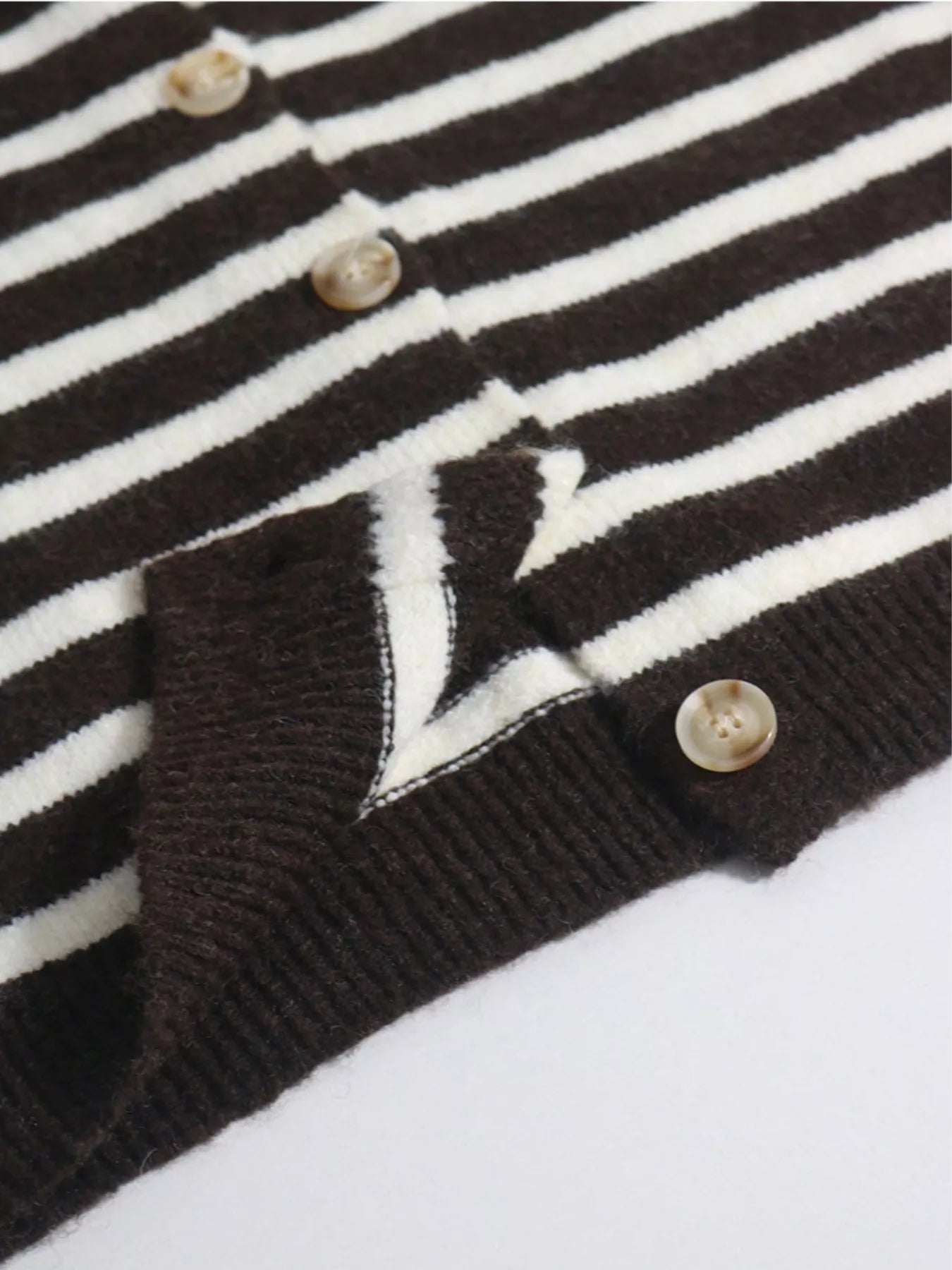 Trendsi Striped Button-Down Cardigan -