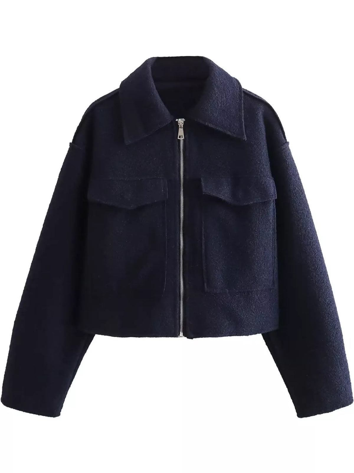 Zip-Up Cropped Jacket — garment front