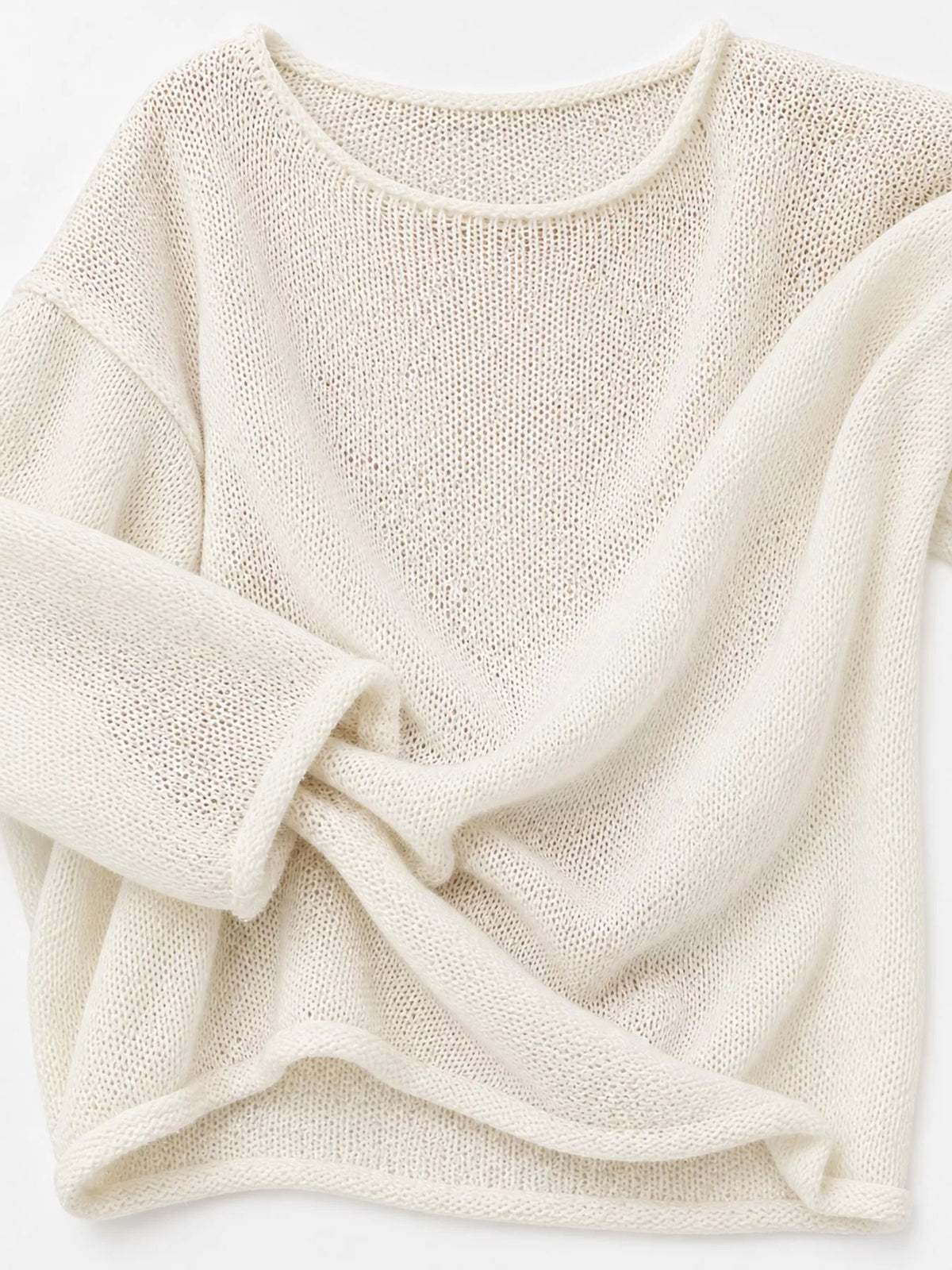 Knit cover-up, cream knit detail
