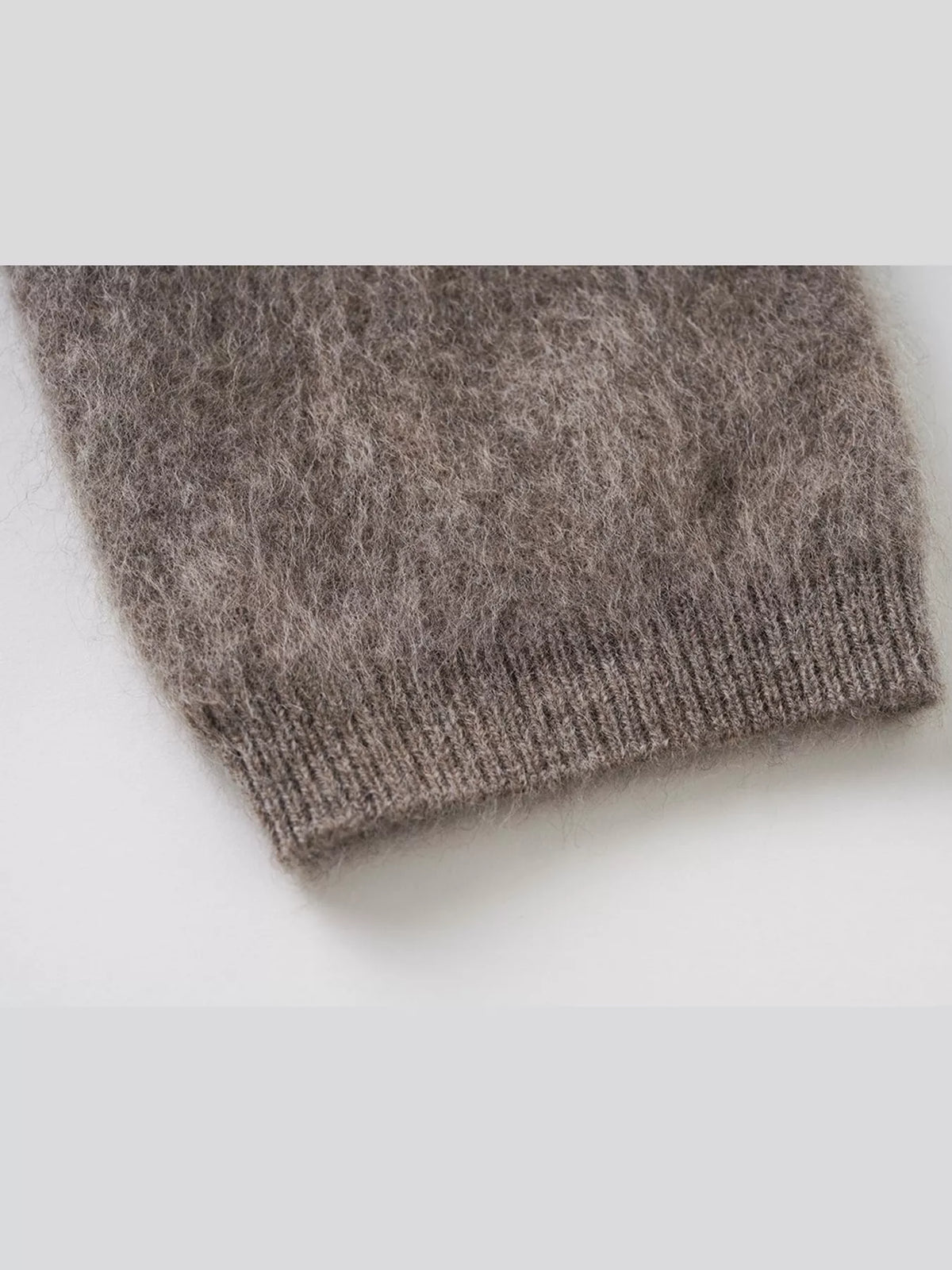 Coffee fuzzy button up cropped cardigan