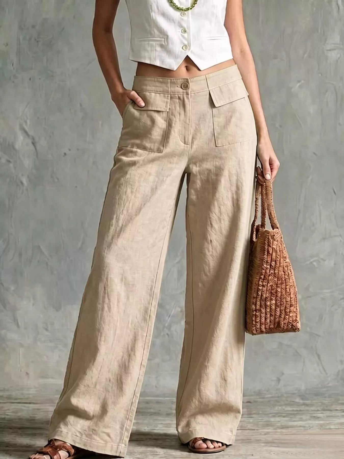 Trendsi Full Size Wide Leg Pants Plus Size -