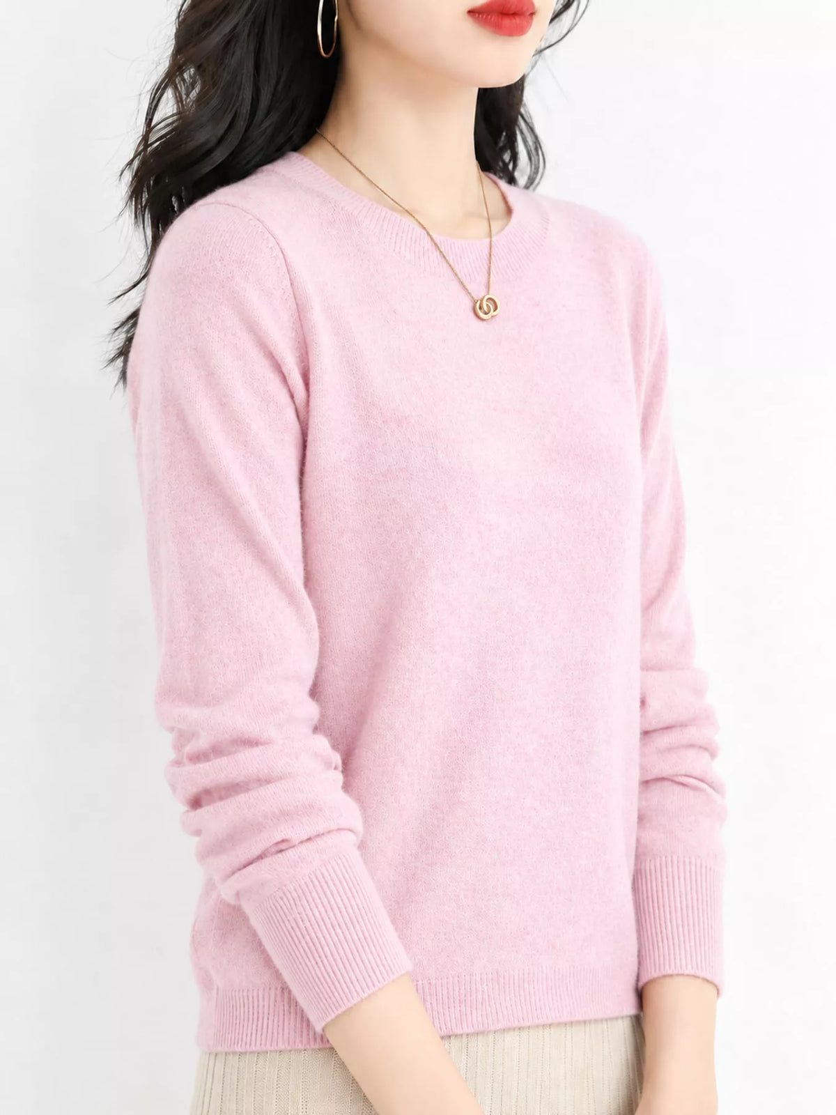 Crew Neck Long Sleeve Sweater — side view