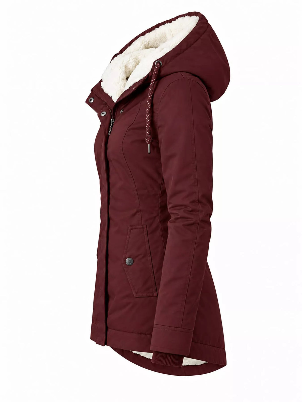 Sherpa-Lined Hooded Jacket — side view