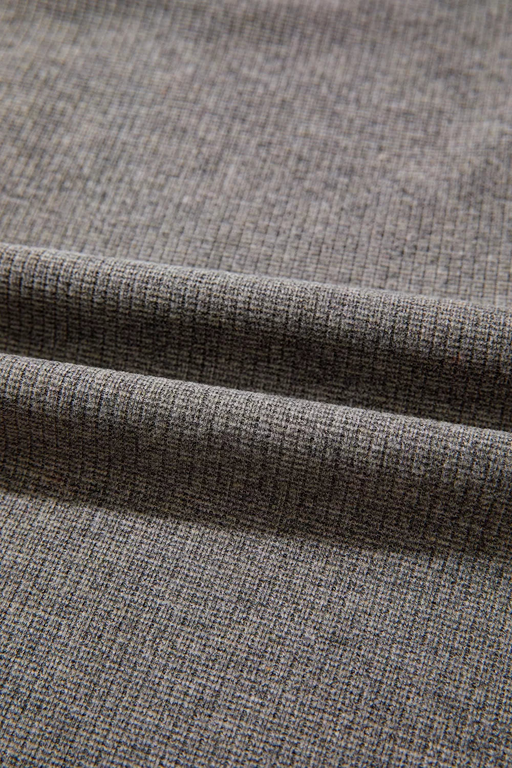 Ribbed Lace Trim V-Neck Button Detail Top in gray, fabric detail