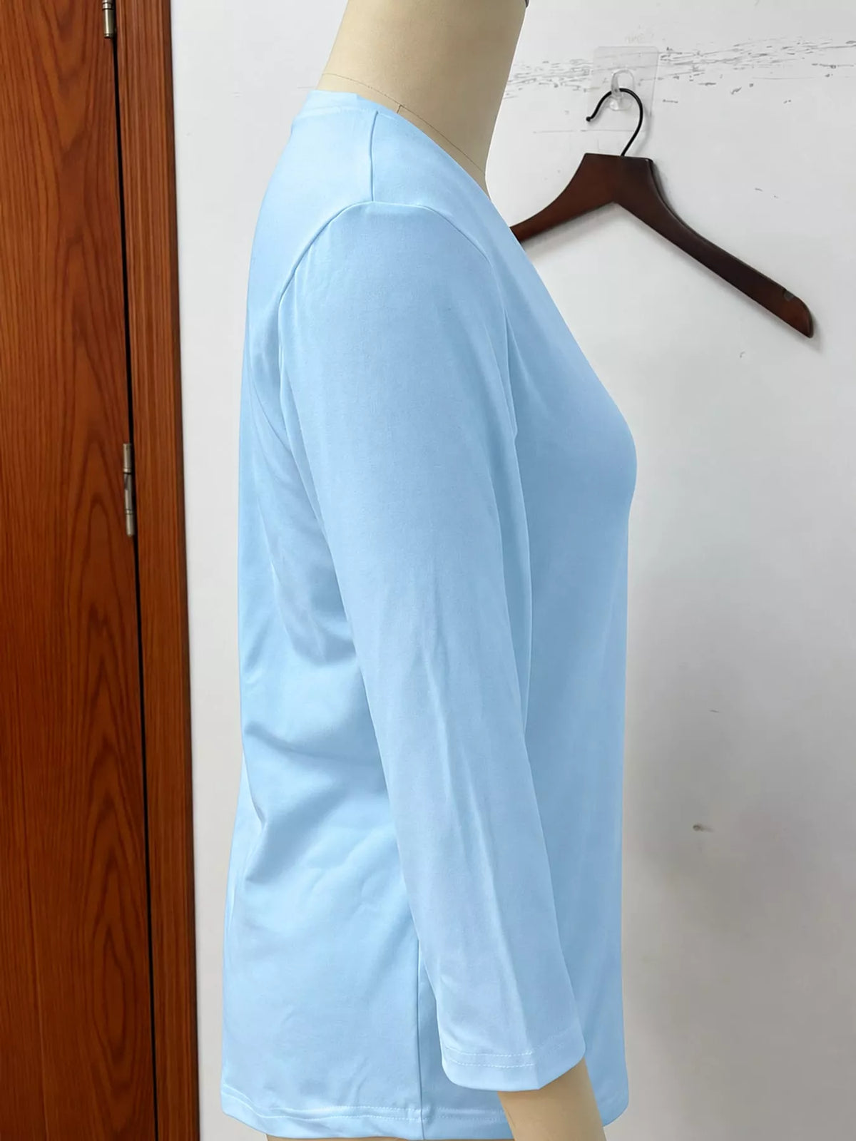 Light Blue v-neck half sleeve t-shirt