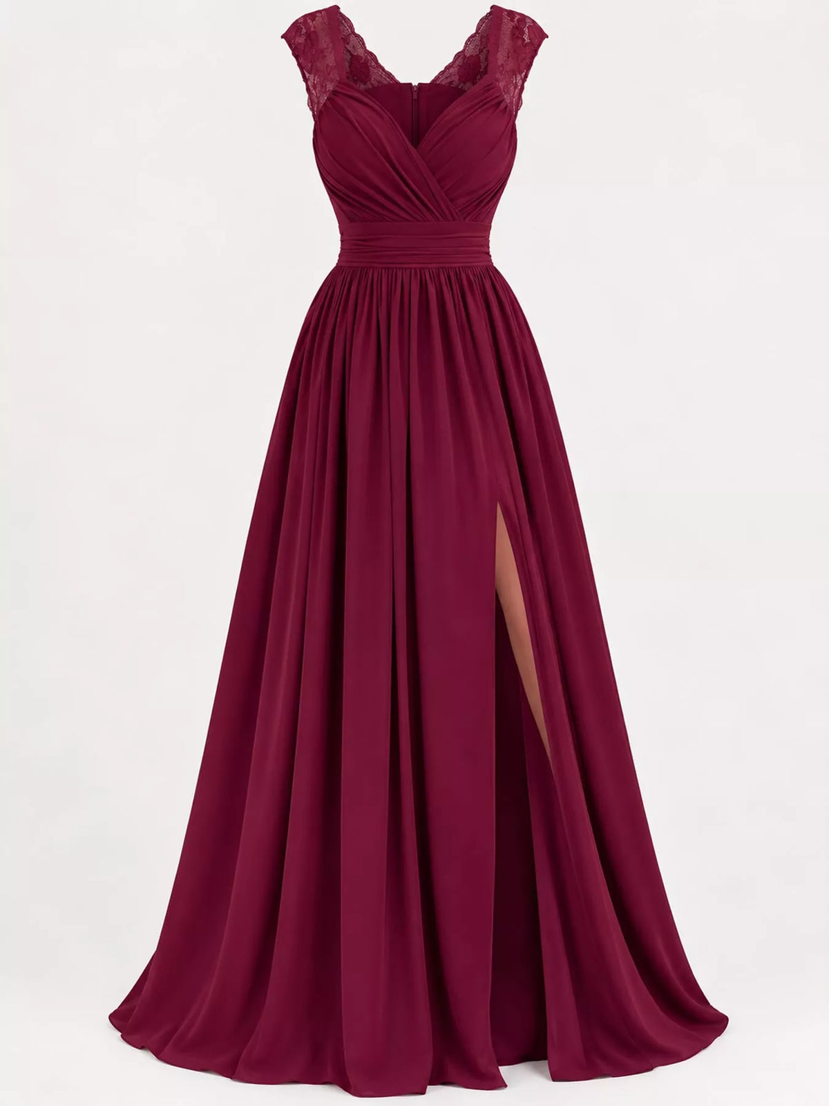 Slit Lace Sleeveless Maxi Dress — garment front