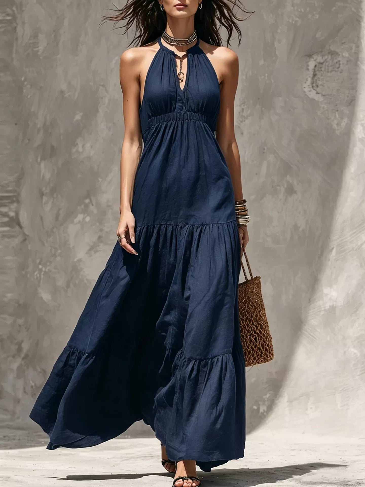 Trendsi Sleeveless Tiered Maxi Dress -