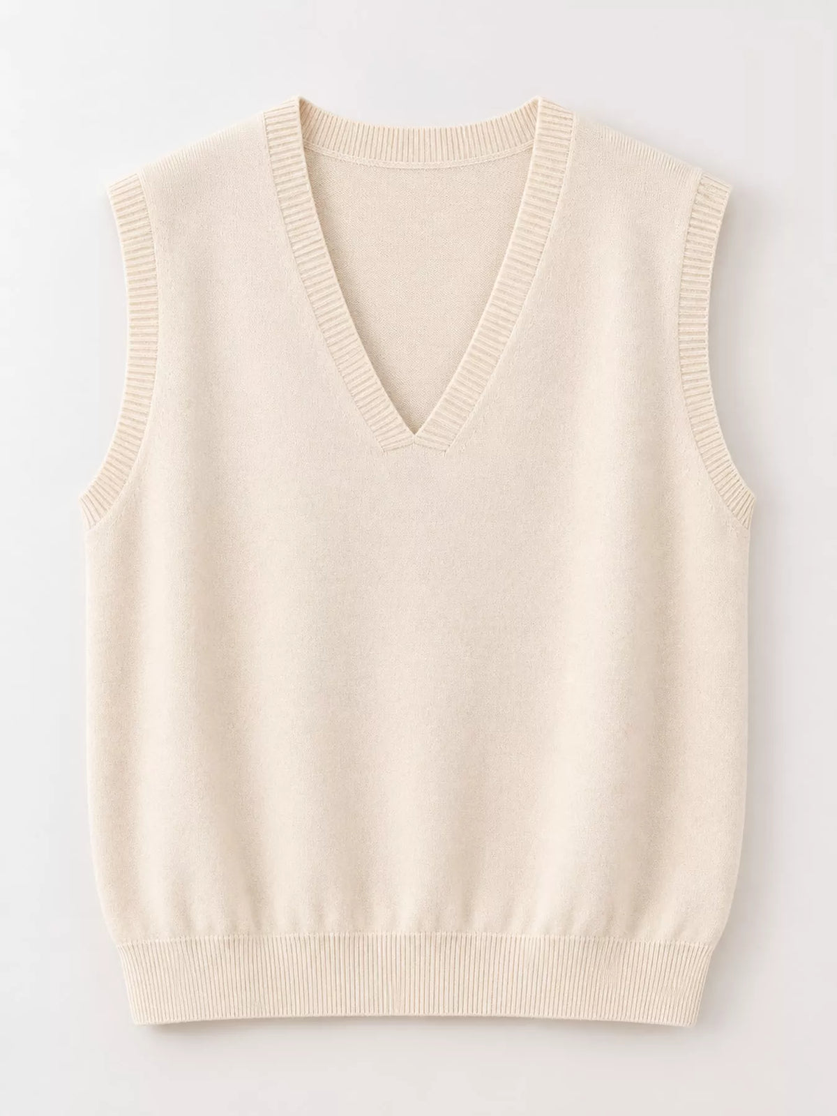 V-Neck Knit Sweater Vest — garment front