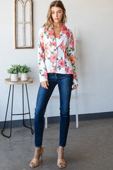 Trendsi Heimish Full Size Multi Color Floral Blazers with Tunic Plus Size -