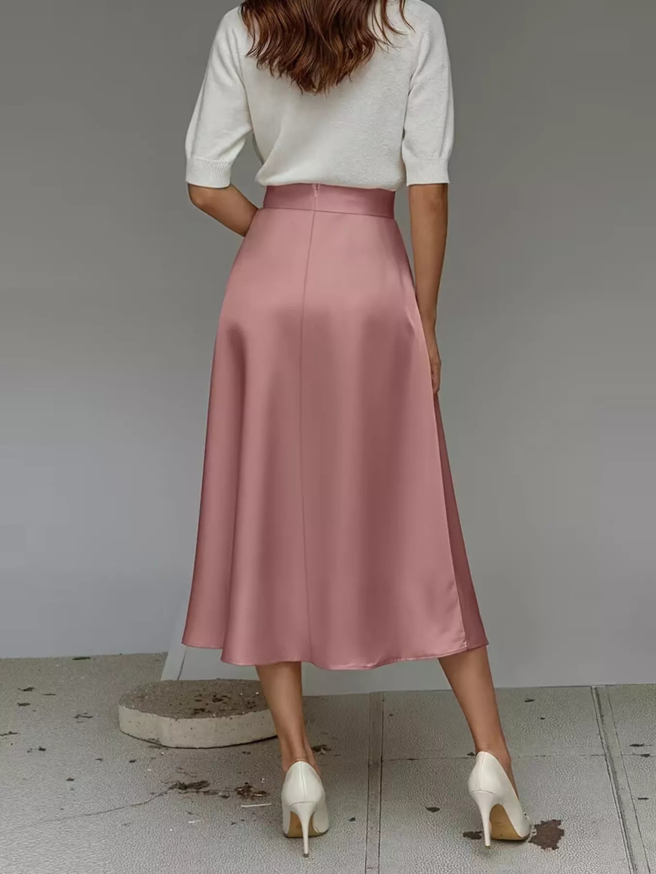 Trendsi Satin Midi Skirt -