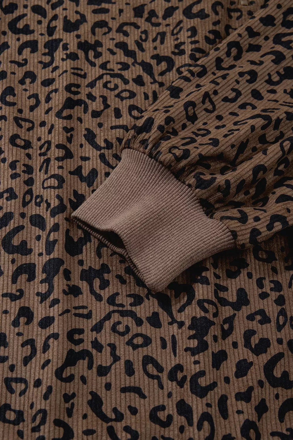 Trendsi Leopard Print Quarter-Zip Sweatshirt -