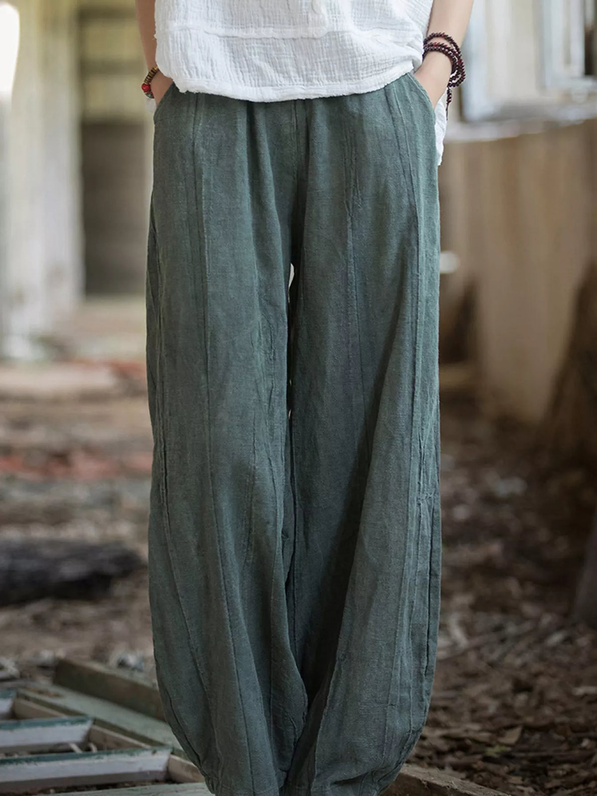 pants, front view on model