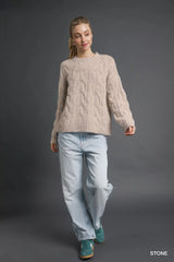 Trendsi Umgee Cable Knit Cozy Sweater -