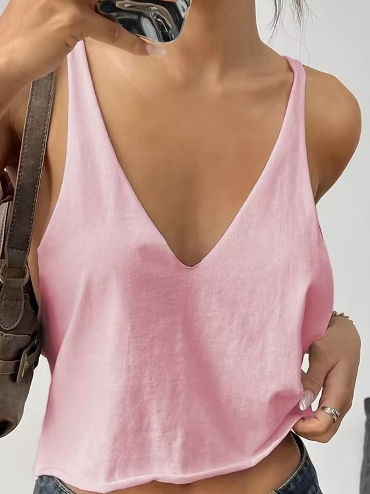 Pink sleeveless tank top