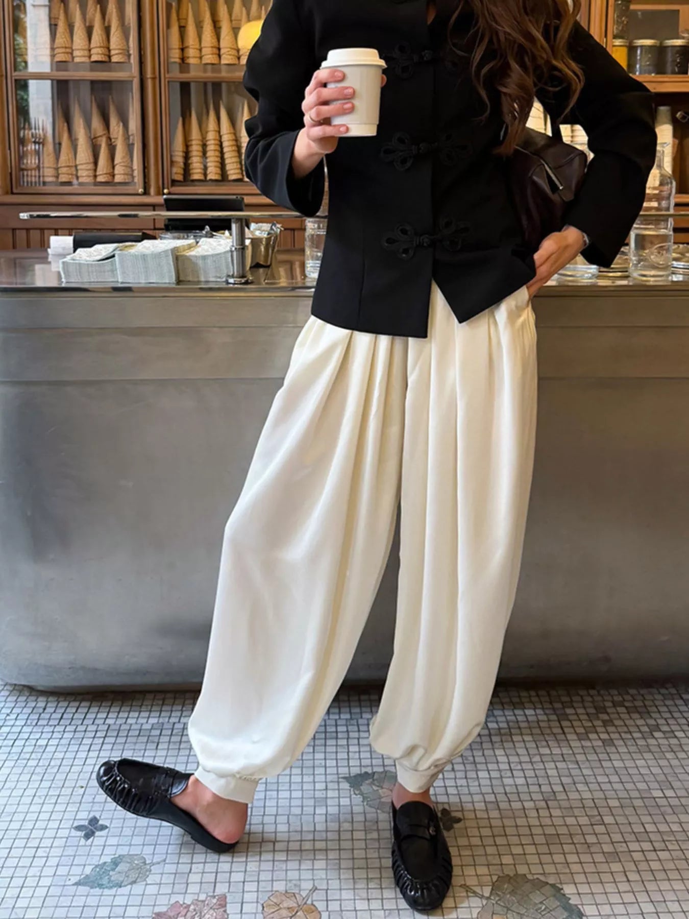 Trendsi High-Waisted Satin Balloon Pants -