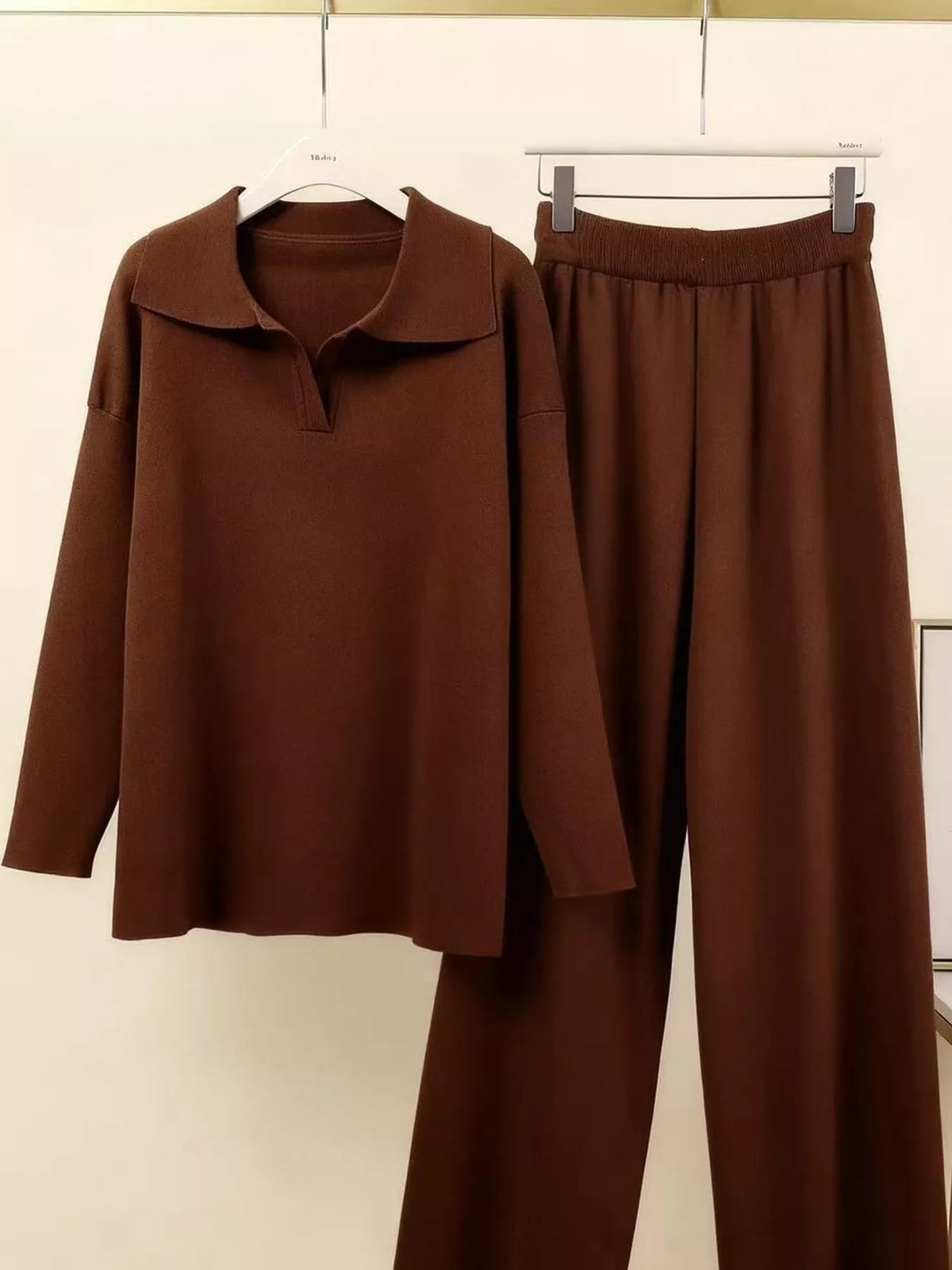 Polo top and pants set, rust hanging set