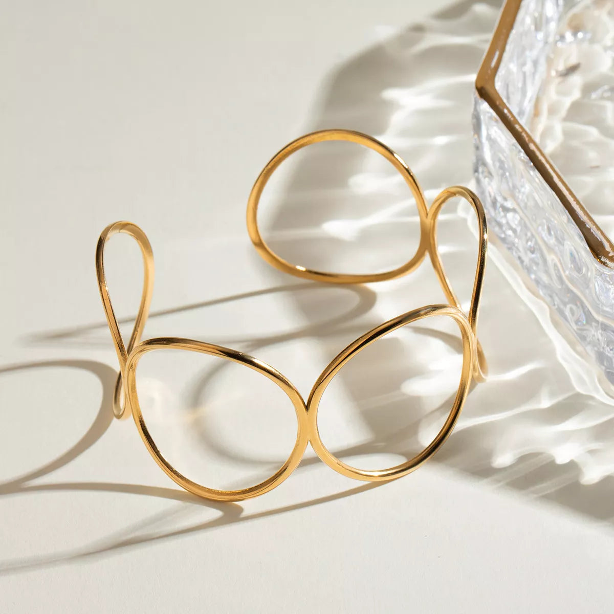 Geometric Open Circle Cuff Bracelet, product view