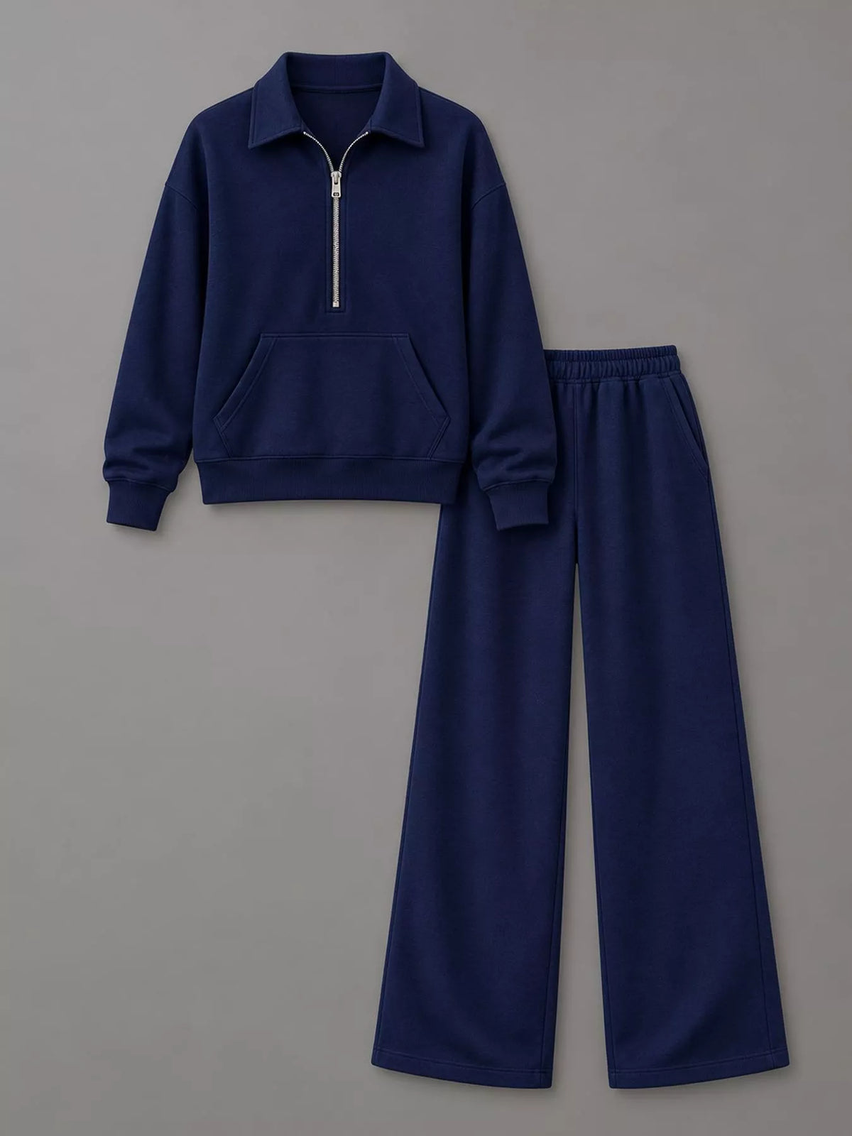 Collared long sleeve outfit set, product view