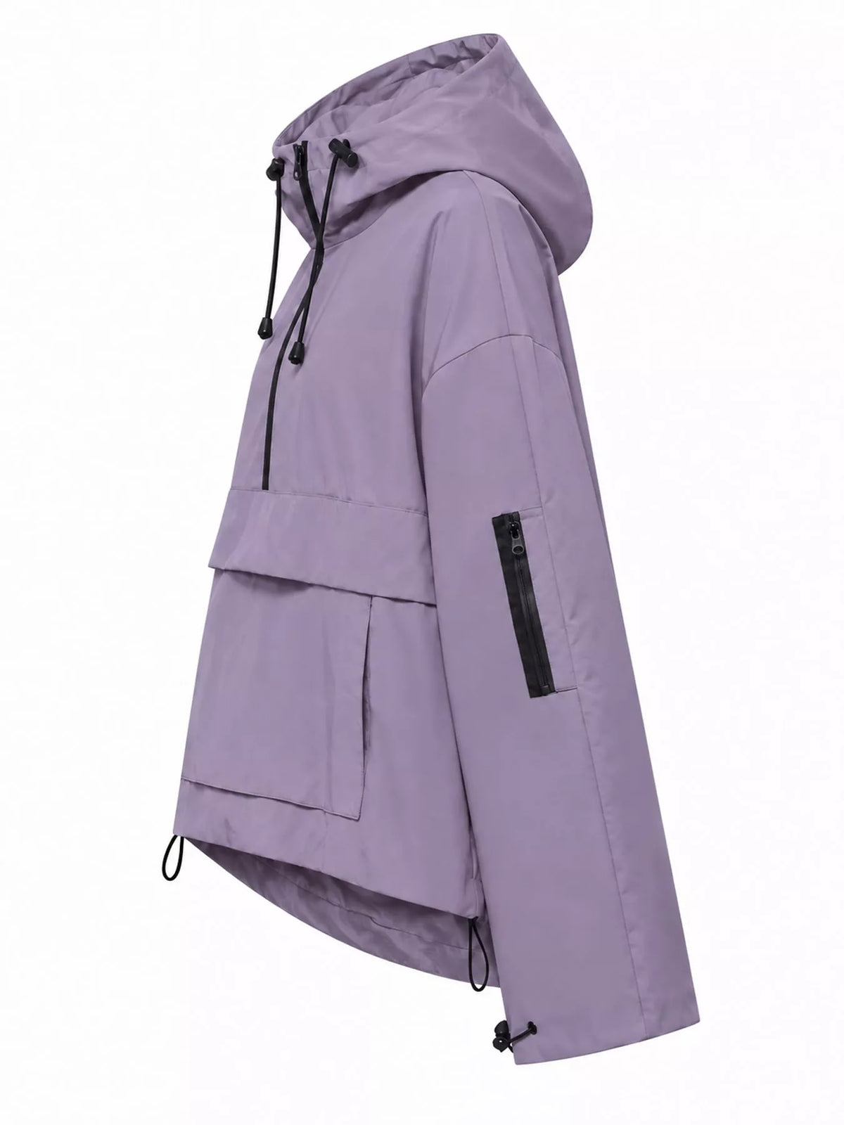 Half-Zip Hooded Anorak Jacket — side view