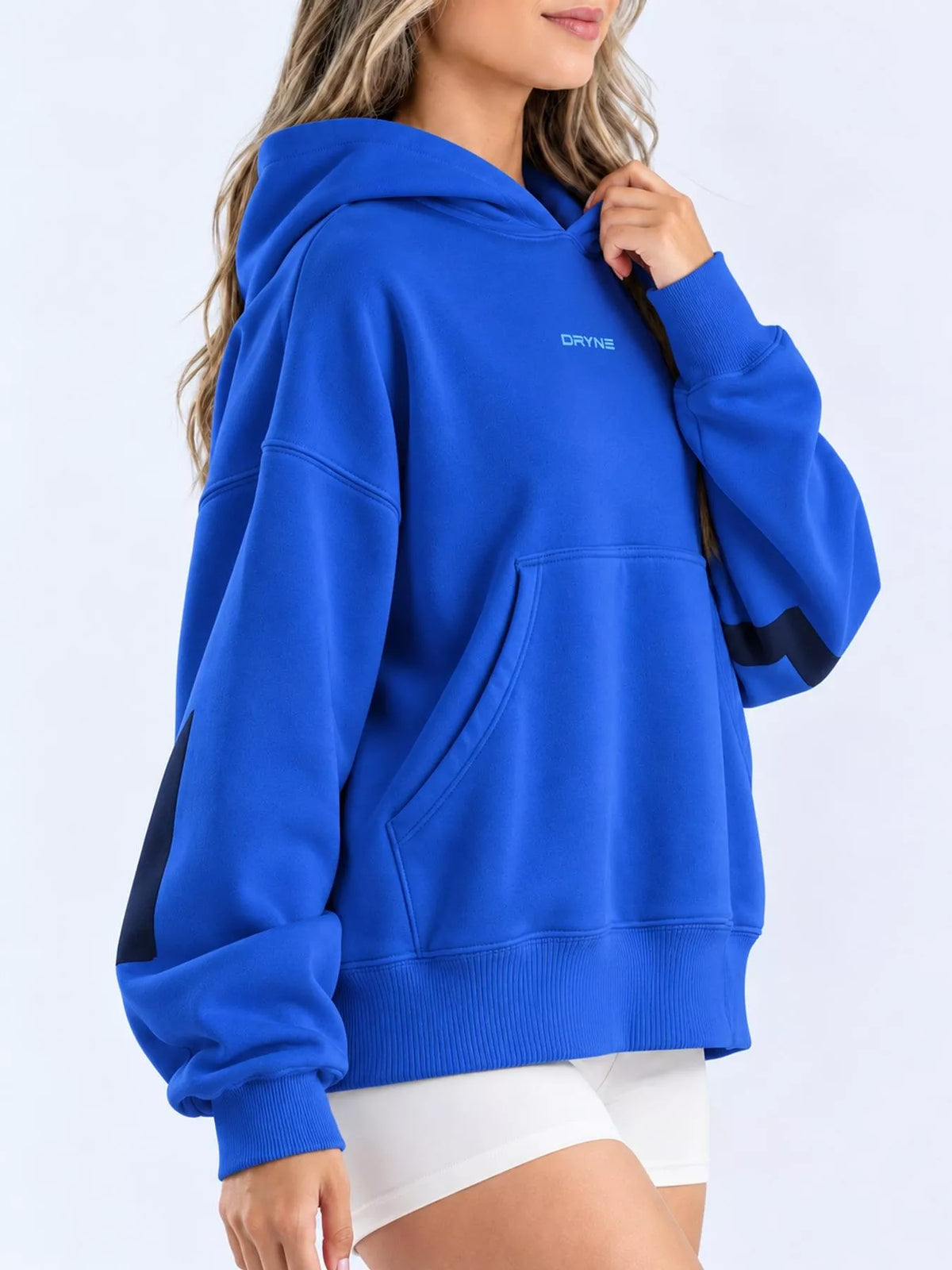 Letter-Back Kangaroo Pocket Hoodie — side view