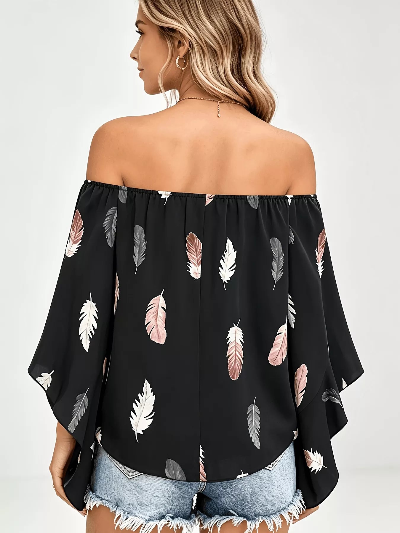 Trendsi Printed Off Shoulder Blouse -