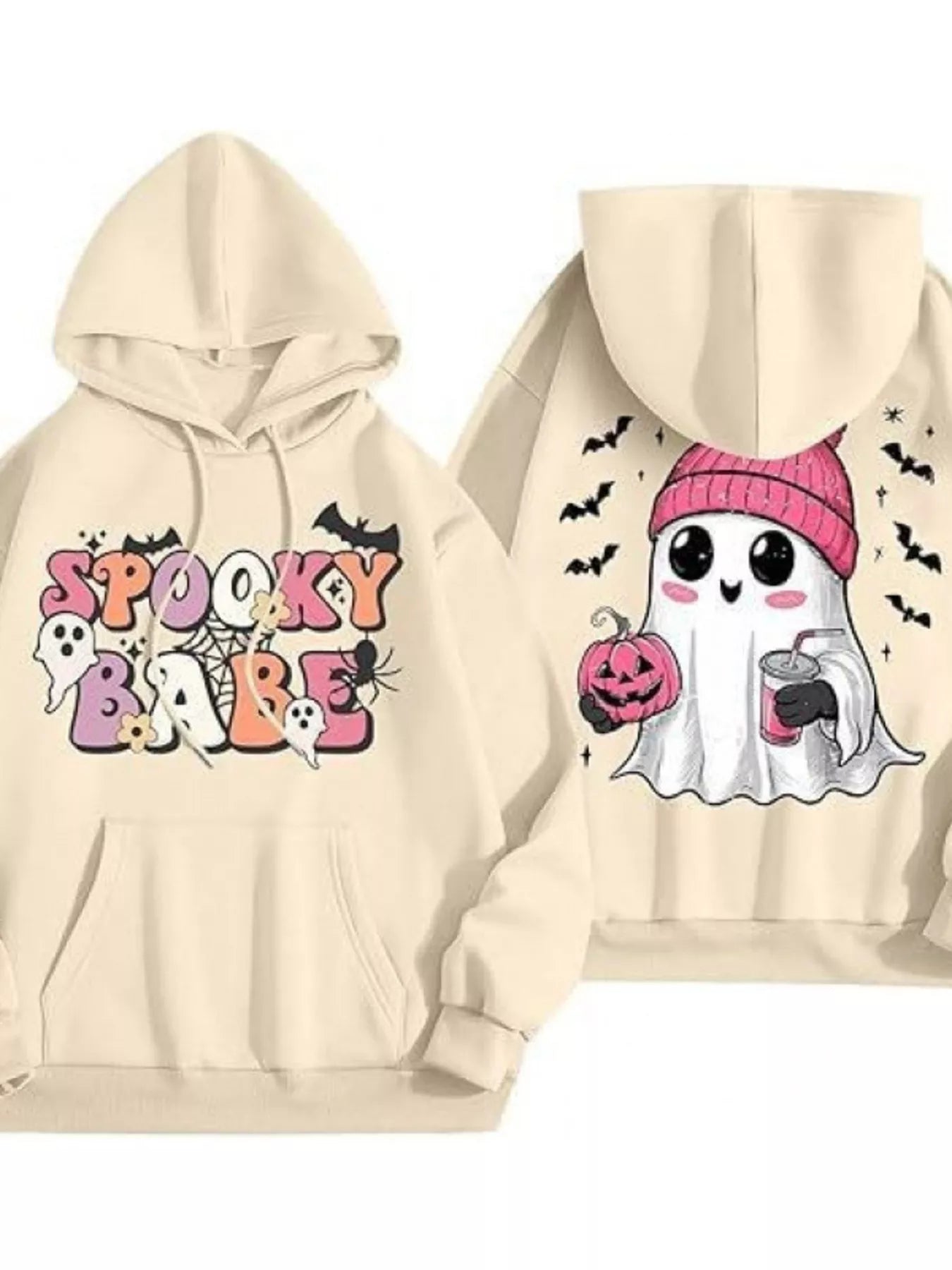 Trendsi Full Size Halloween Graphic Long Sleeve Hoodie Plus Size -