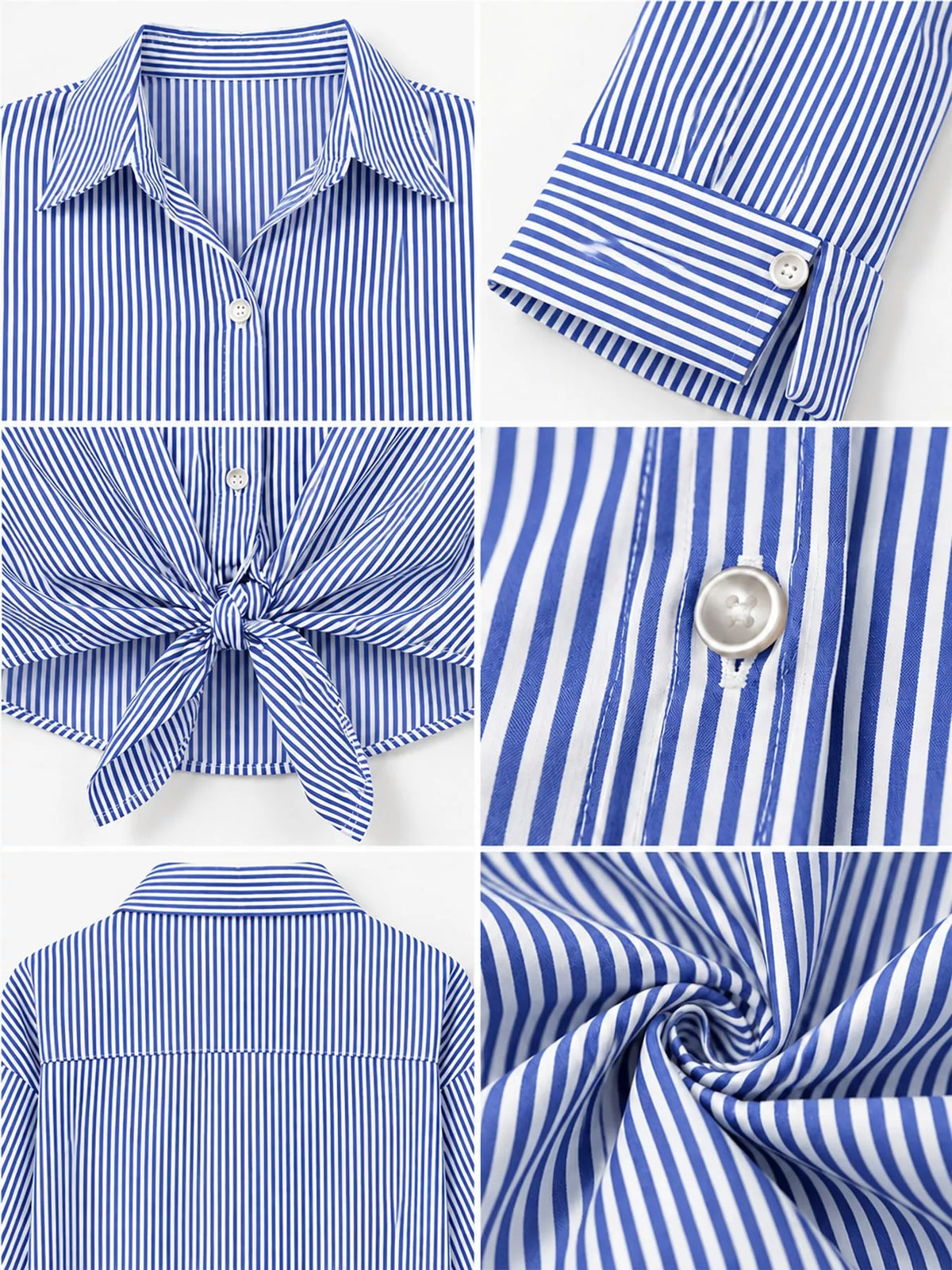 Blue striped button-down shirt
