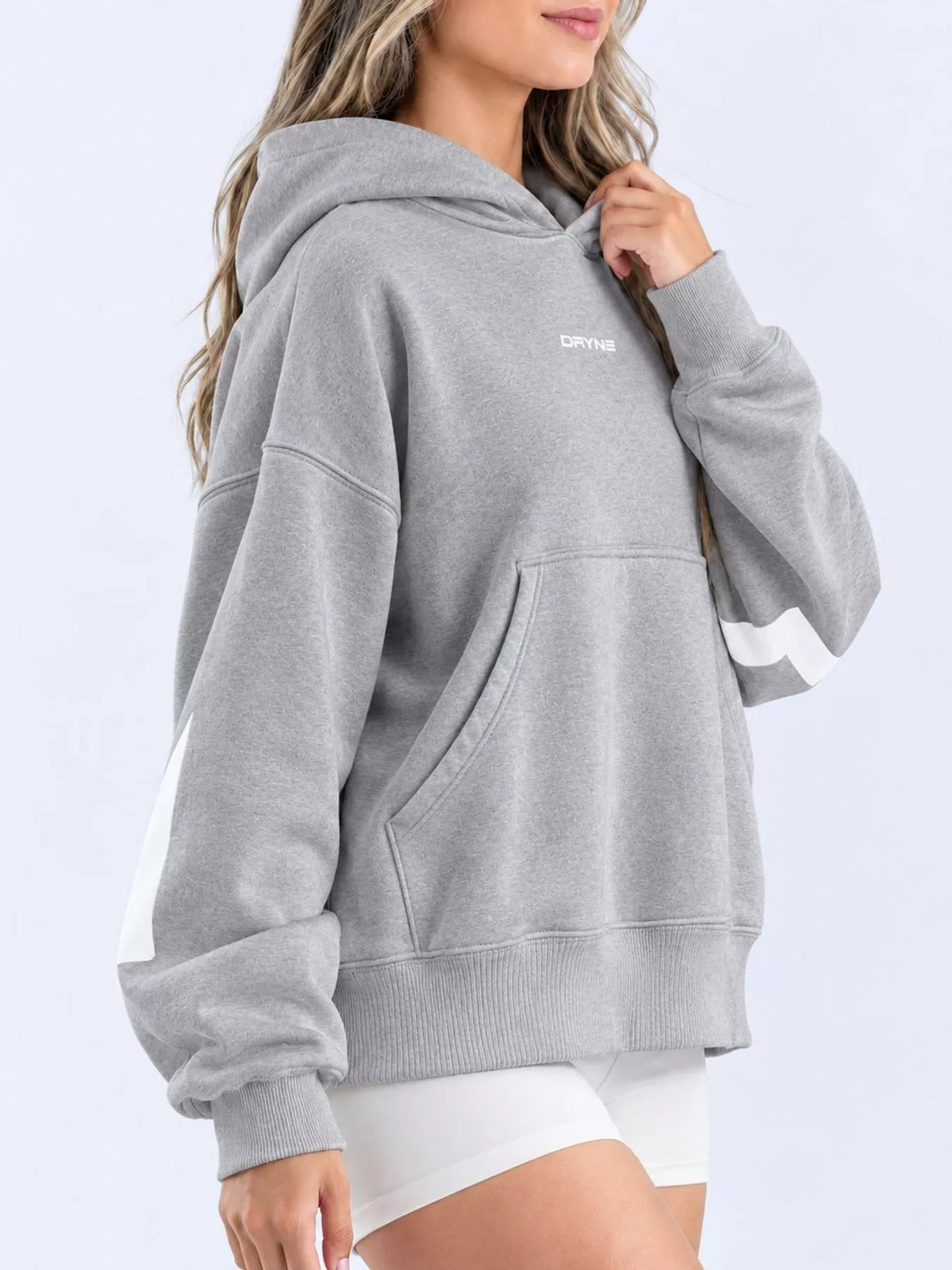 Letter-Back Kangaroo Pocket Hoodie — side view