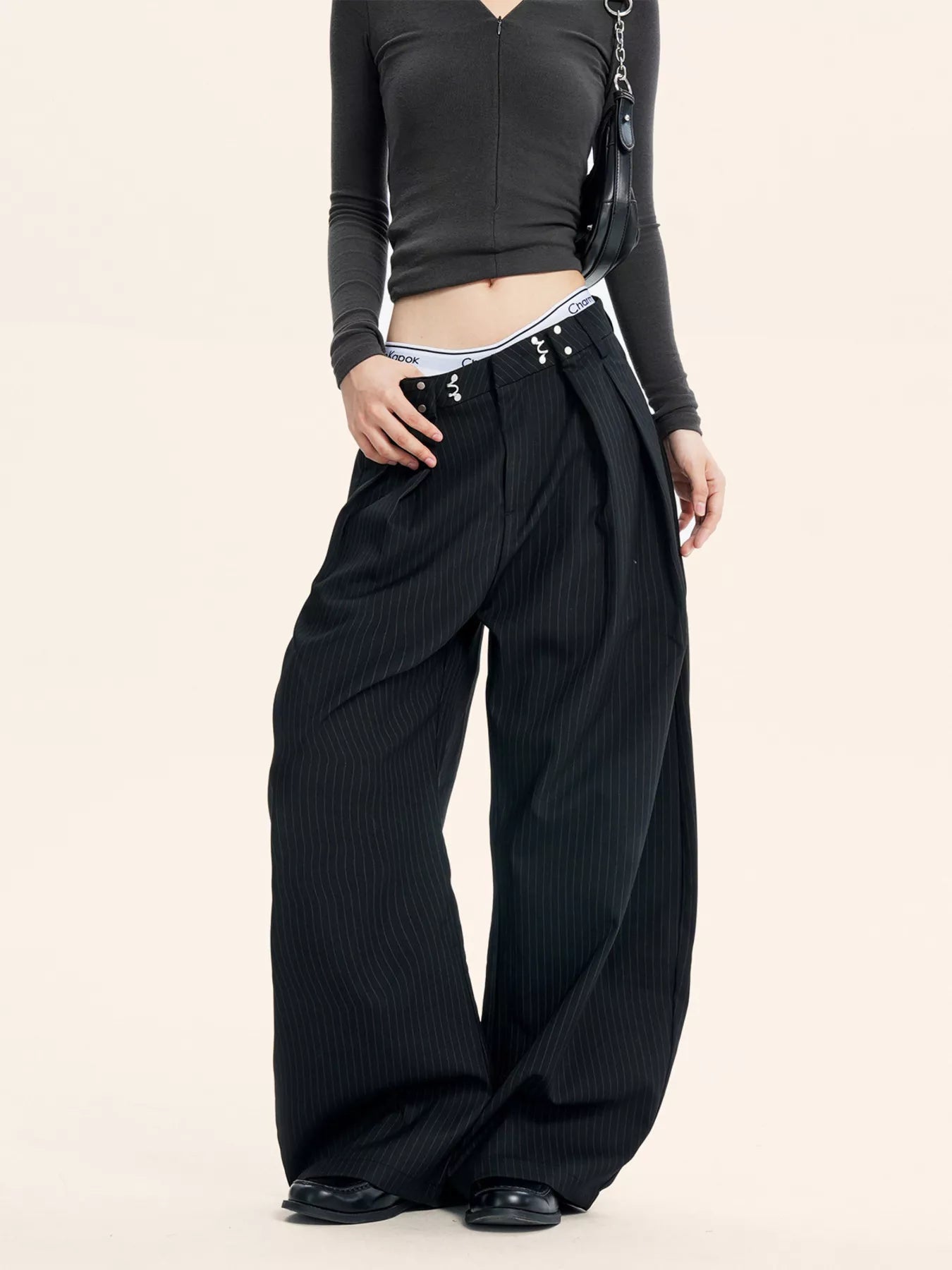 Trendsi Plus Size Pleated Detail Wide-Leg Pants -