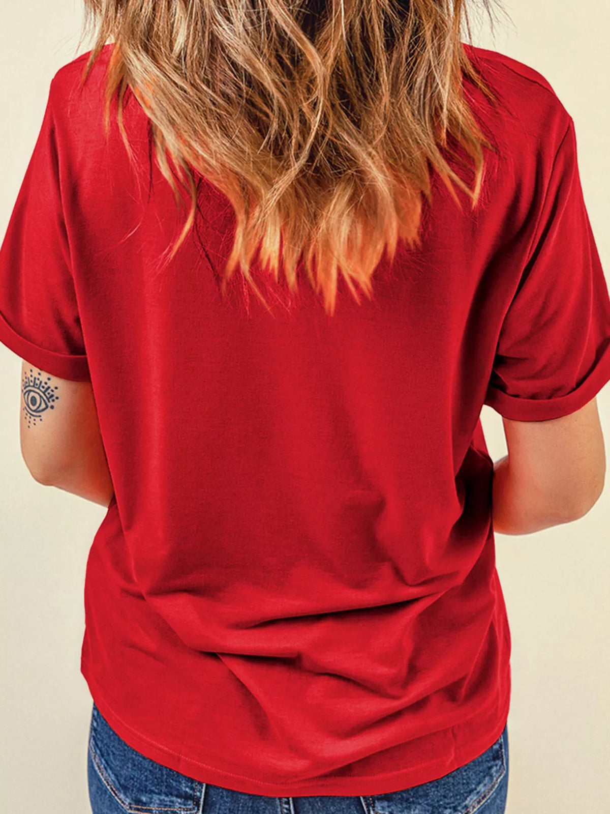 Trendsi Western Patchwork Cow Print Round Neck Casual T Shirt -