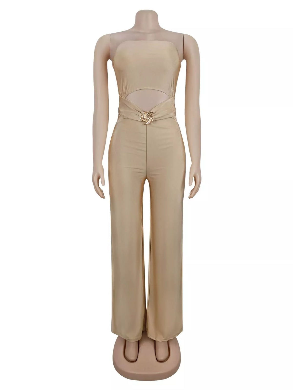 Trendsi Strapless Cut-out Wide-Leg Jumpsuit -