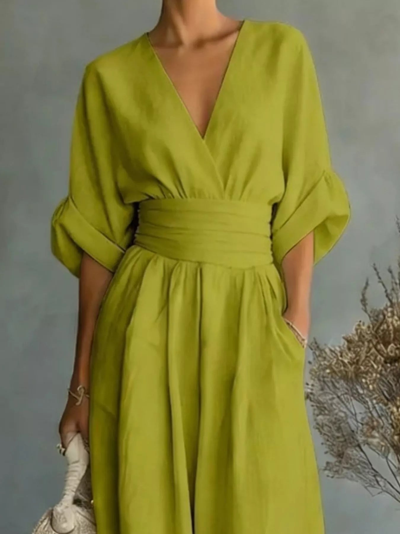 Trendsi Full Size Half Sleeve Wide-Leg Jumpsuit Plus Size -