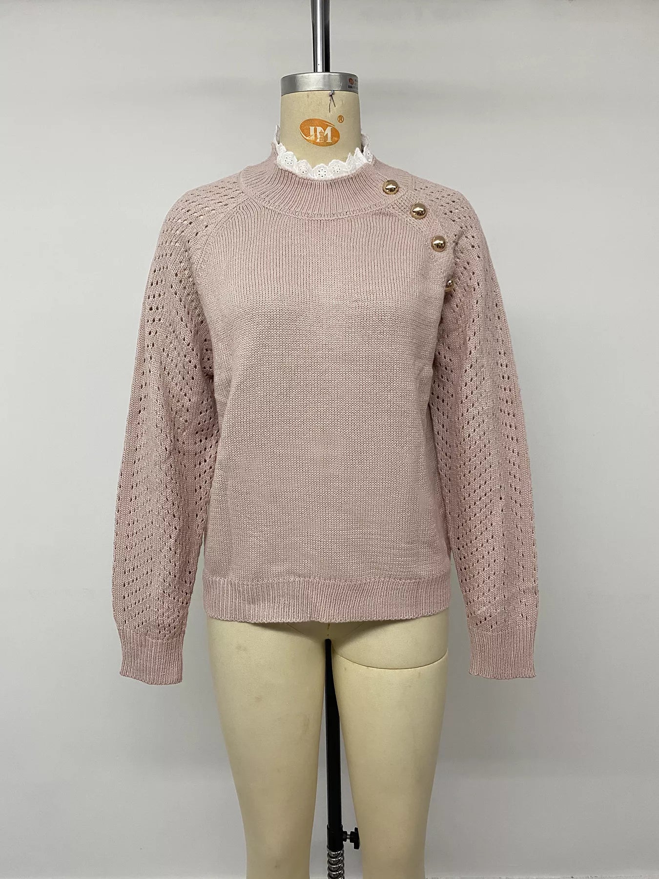 Trendsi Openwork Mock Neck Sweater -