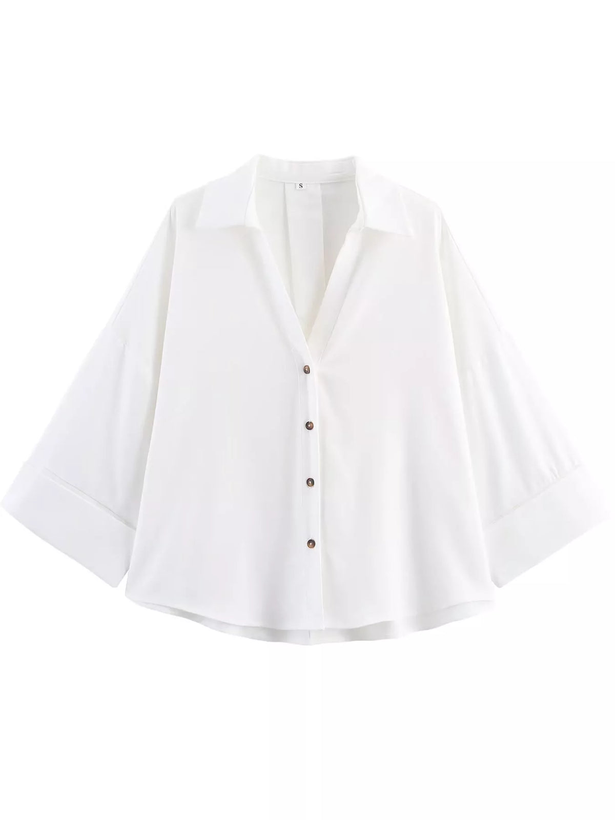 Off-White button-up three-quarter sleeve shirt