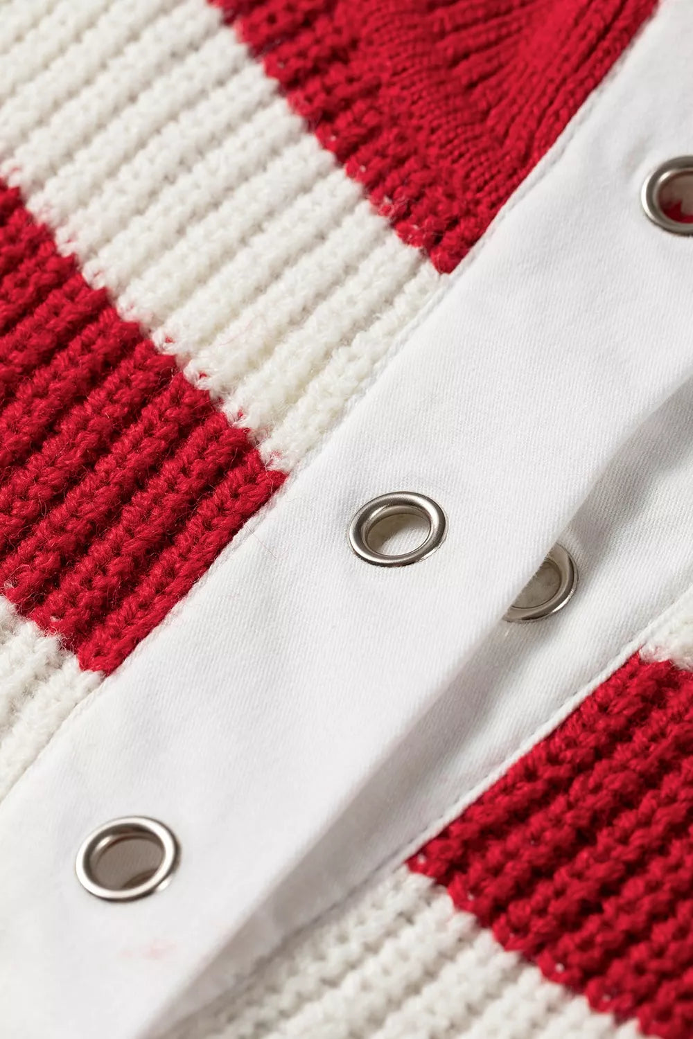 Striped colorblock V-neck long sleeve sweater