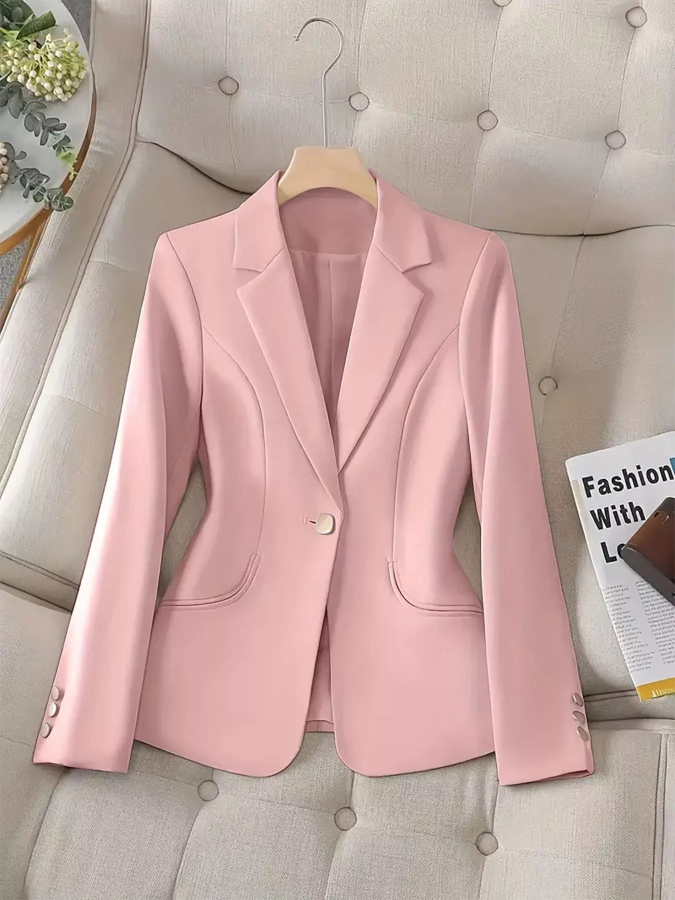 Trendsi Slim-Fit Single-Button Blazer -