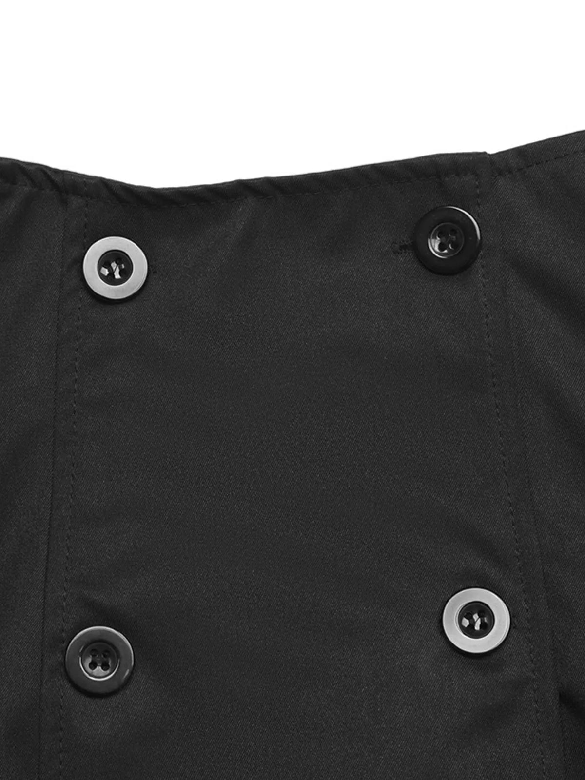 Double-Breasted Military-Style Stand Collar Jacket — construction details