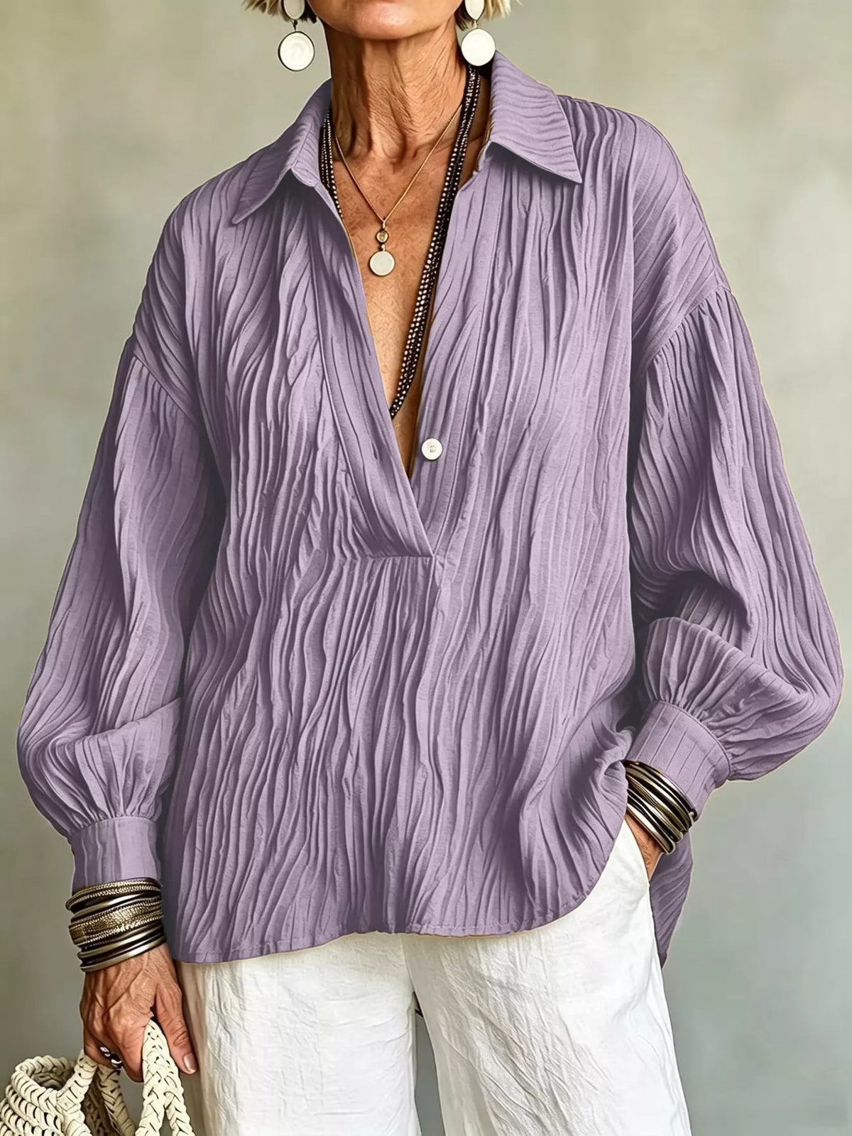 Purple textured blouse