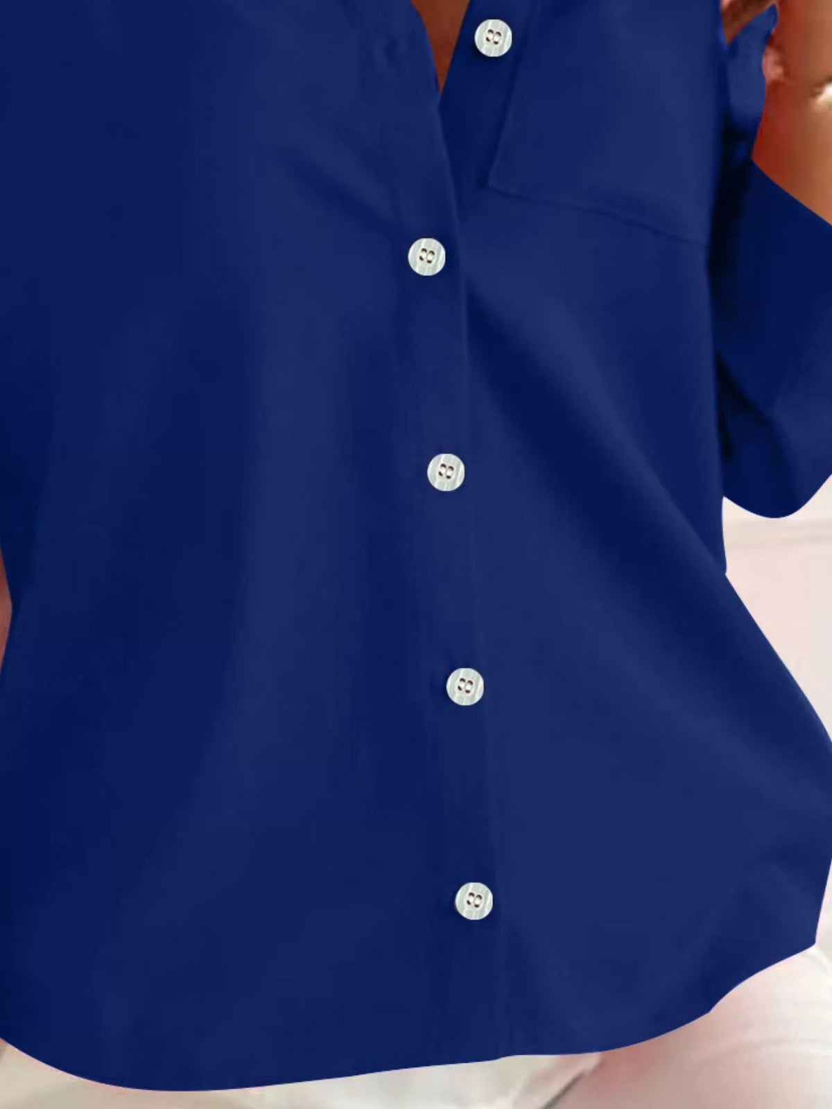 Trendsi Button-Down Roll-Up Sleeve Shirt -