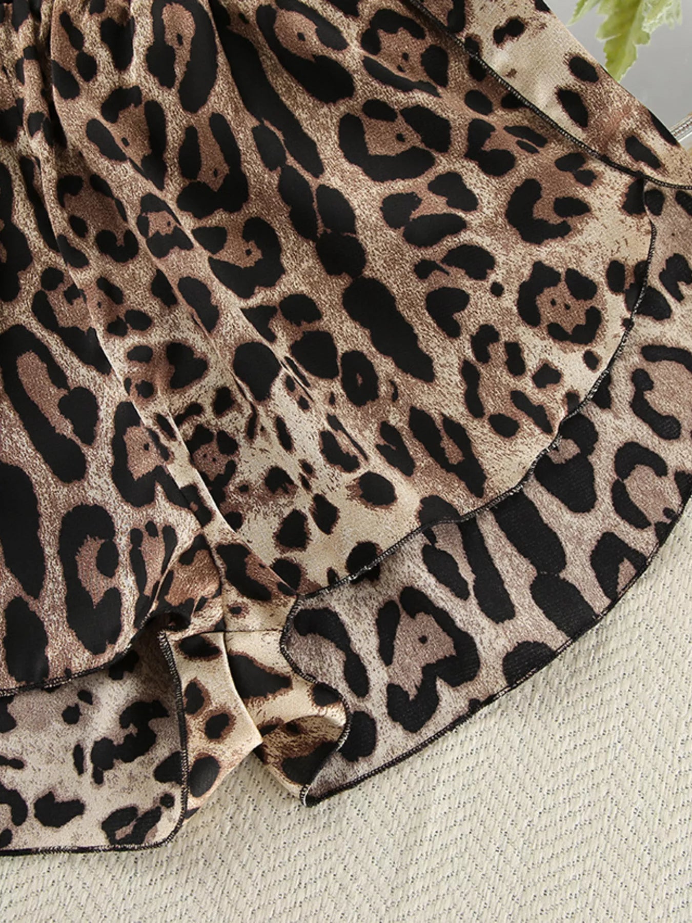 Trendsi Leopard Bra & Cardigan and Shorts Set -