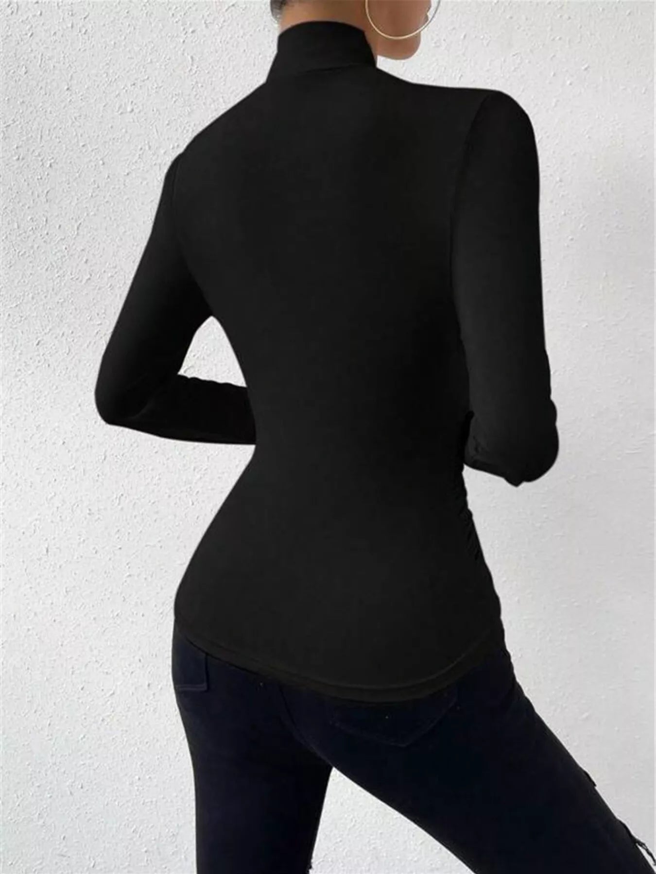 Trendsi Ruched Long Sleeve Slim Fit Top -