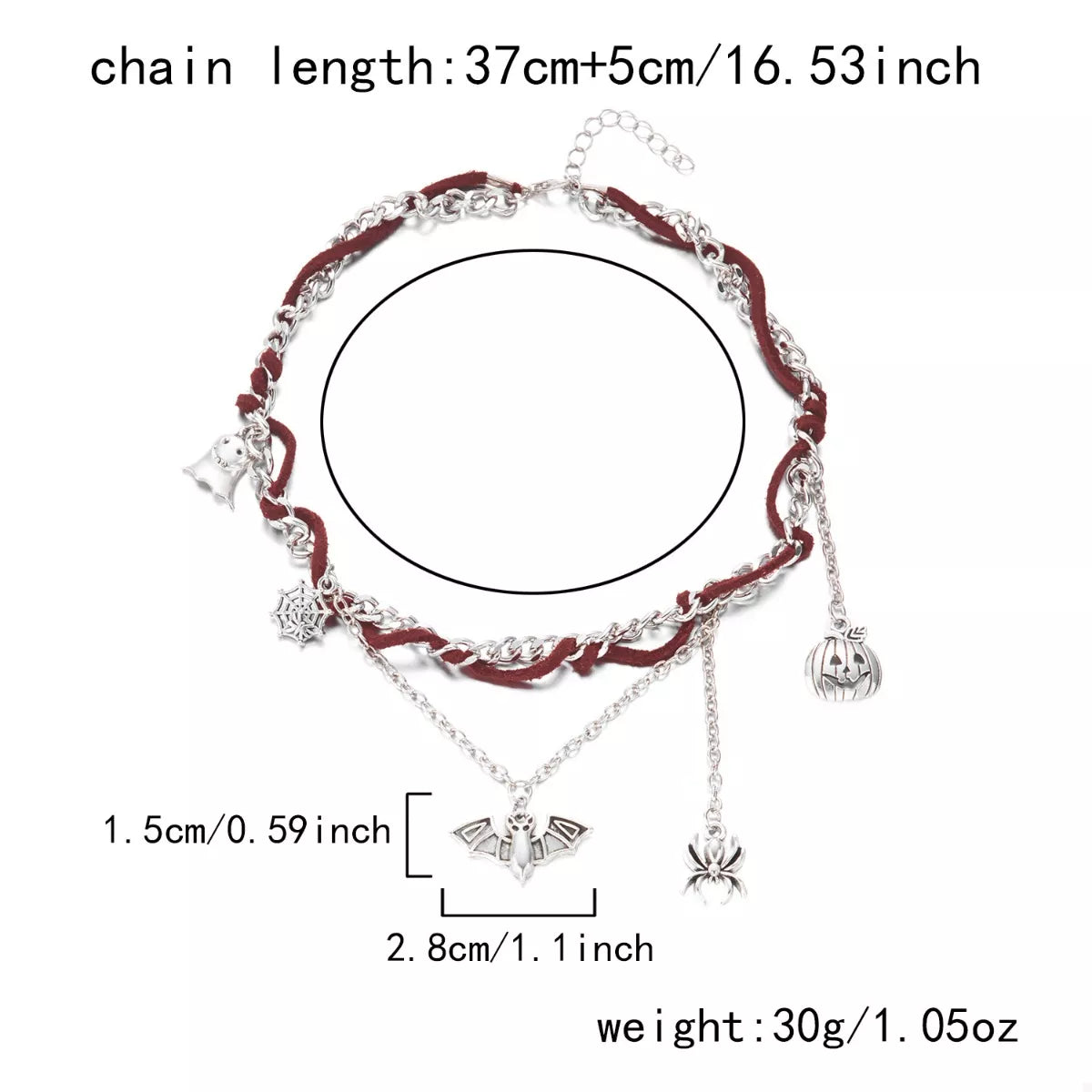 Trendsi Halloween Double Layered Pendant Necklace -