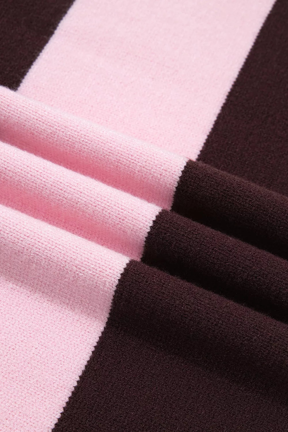 Trendsi Stripe Contrast High Neck Dropped Shoulder Relaxed Sweater -