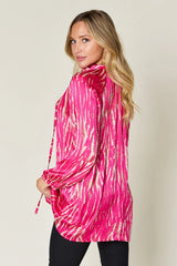 Trendsi Double Take Full Size Printed Button Up Long Sleeve Shirt -