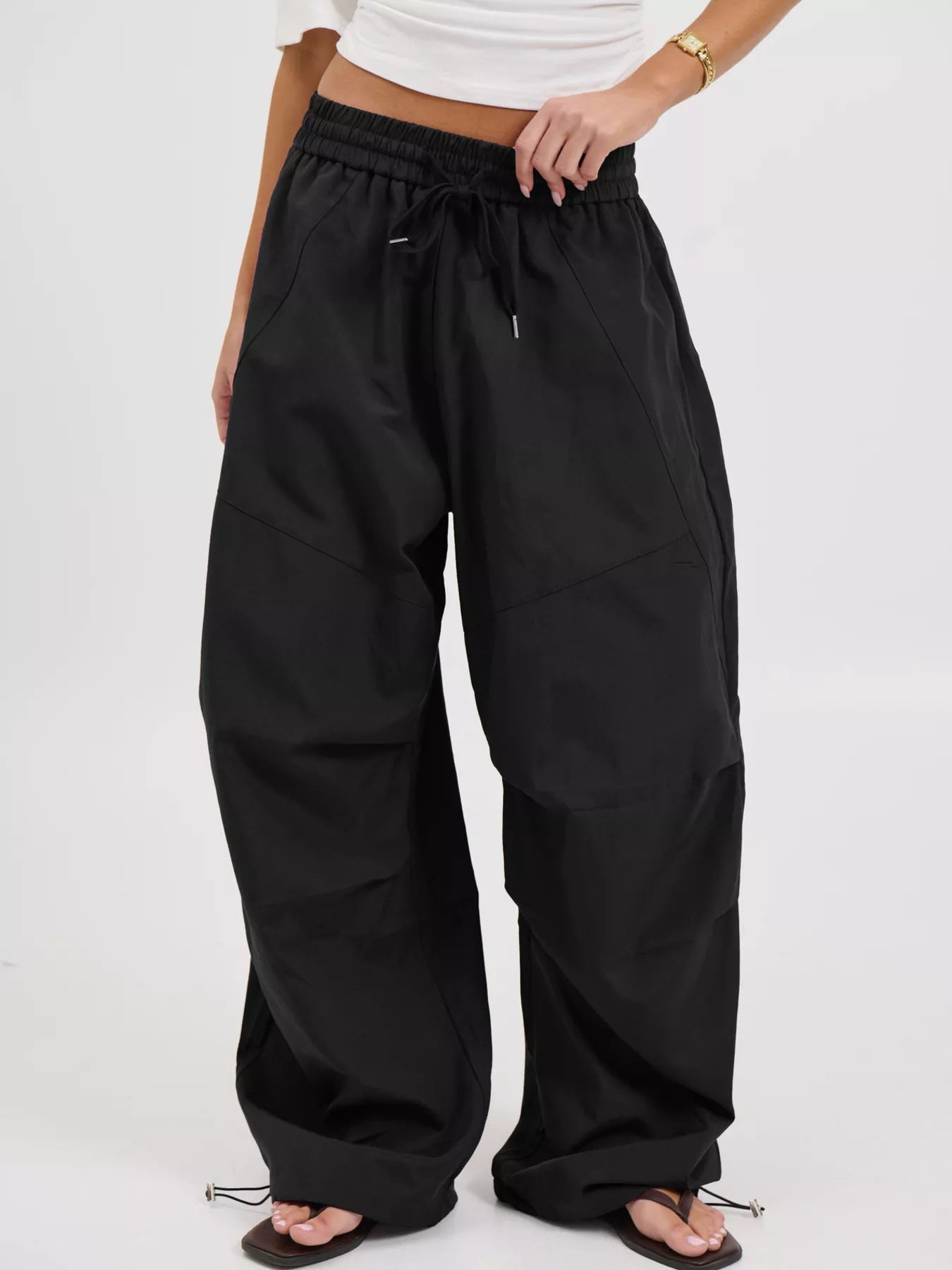 Trendsi Drawstring Wide Leg Pants -