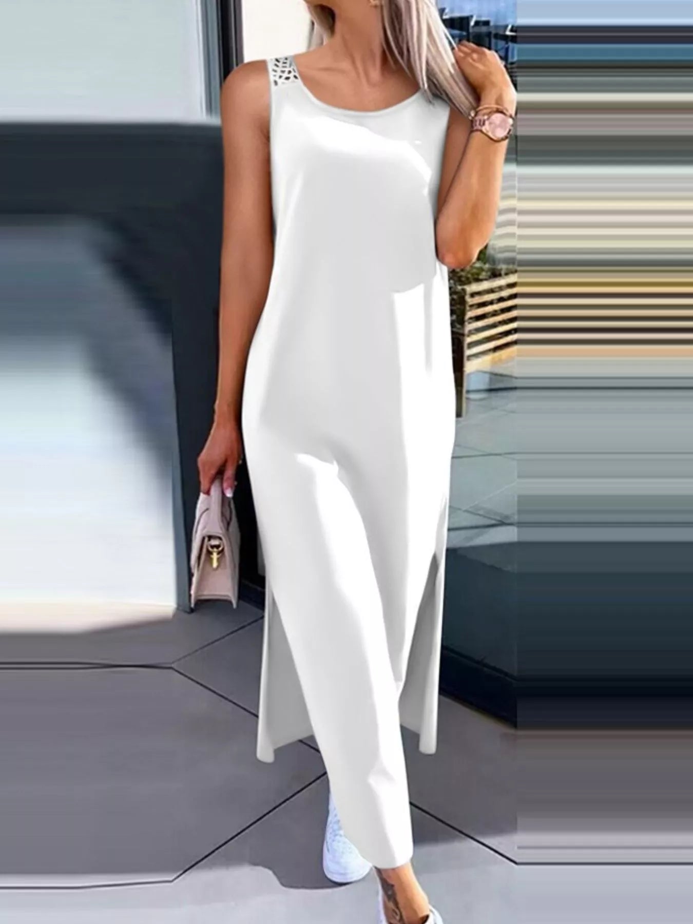 Trendsi Side Slit Sleeveless Maxi Dress -